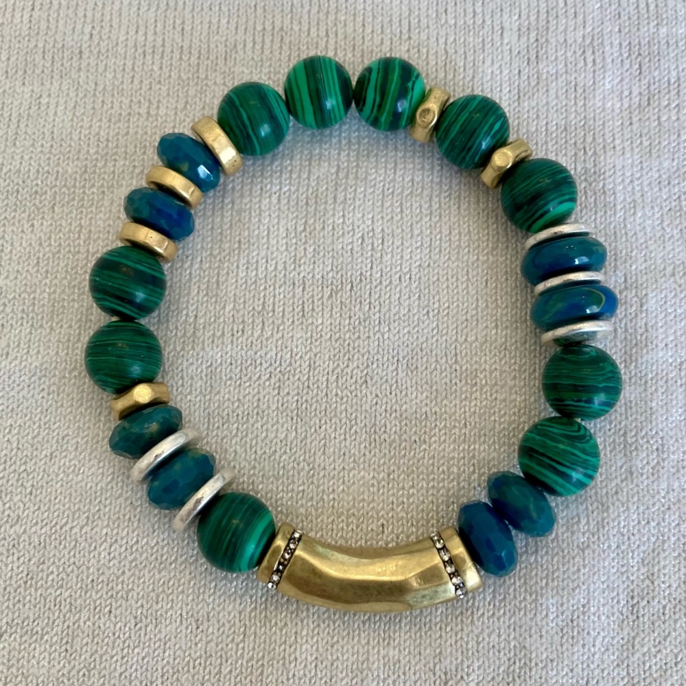 Stella & Dot Vitality Anda Intention Bracelet Green
